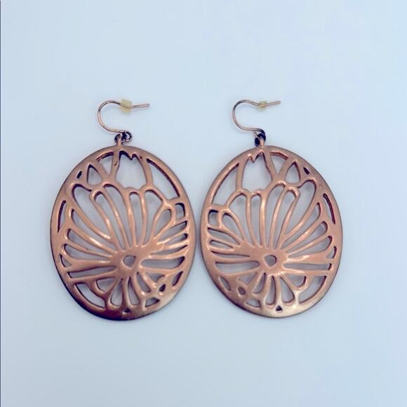 Fossil Rose Gold Filigree Earrings - Picture 2 of 7